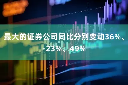 最大的证券公司同比分别变动36%、-23%、49%
